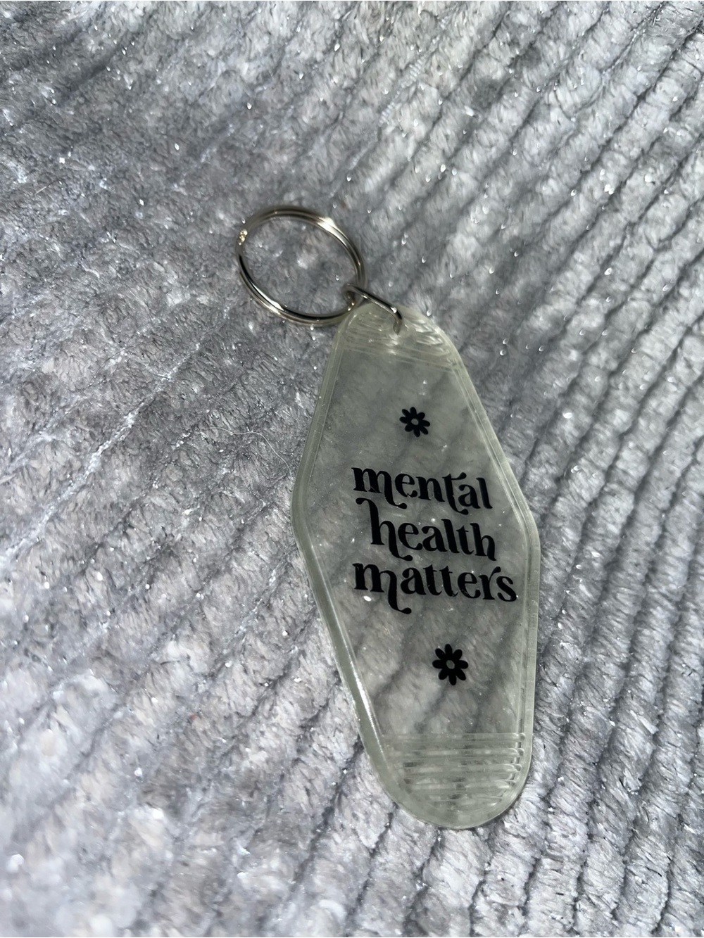 Clear Acrylic Keychain - "Mental Health Matters"